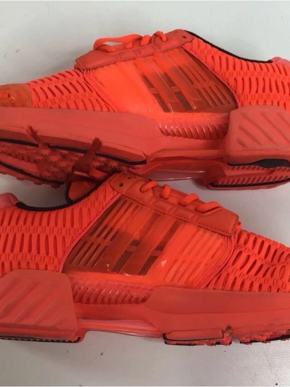 Adidas Men's Bright Orange Mesh Lace-Up Sneakers size 12